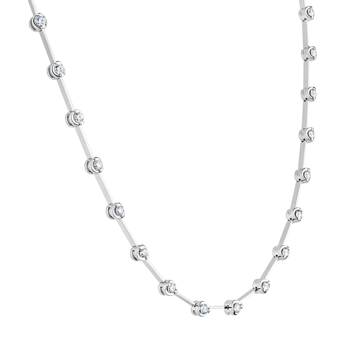 1.25ctw Round Brilliant Cut Diamond Necklace, 18ct WHite Gold