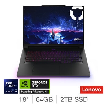 Lenovo Legion 9, Intel Core Ultra 9, 64GB RAM, 2TB SSD, NVIDIA GeForce RTX 5090, 18 inch, Gaming Laptop, 83EY000TUK