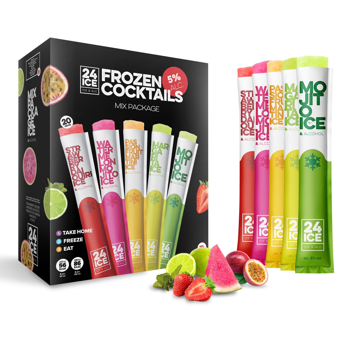 24 Ice Frozen Cocktails, 20 Pack