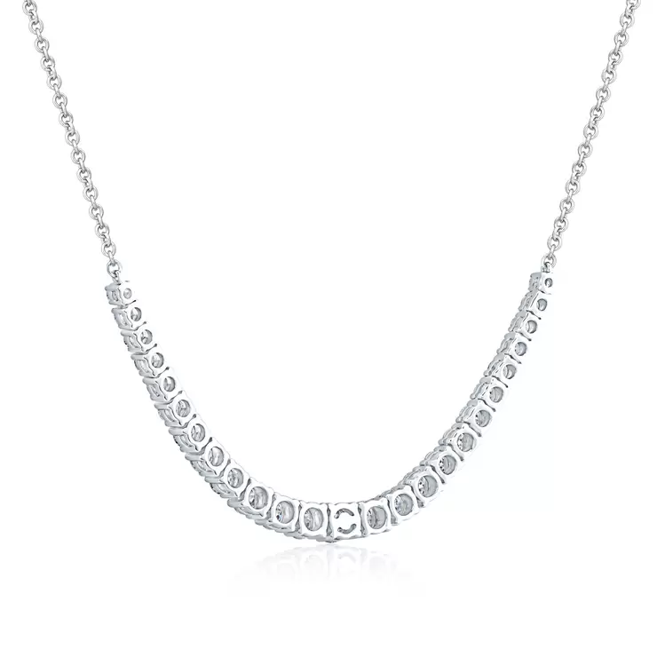 2.50ctw Graduated Diamond Necklace, 14k White Gold