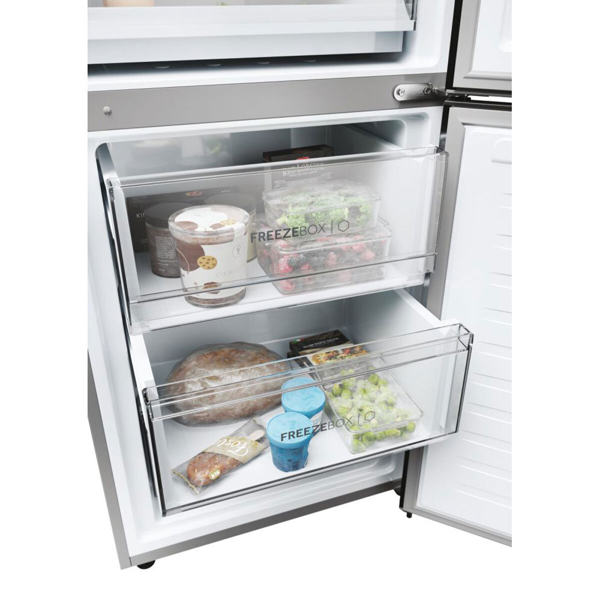 Haier HDPW3618DNPK Fridge Freezer, D Rated in Inox