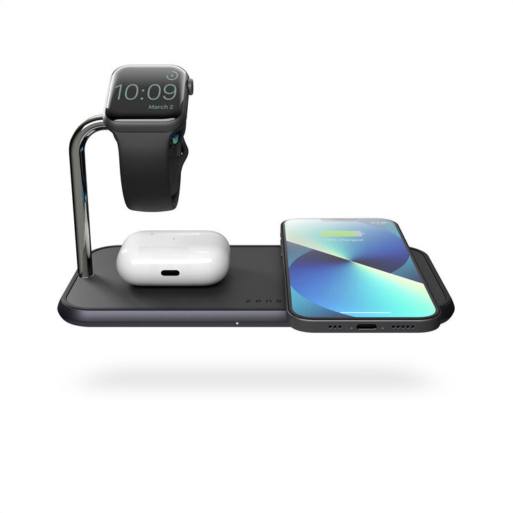 Black Zens Aluminium Dual Watch Wireless Charger Black Zens Aluminium Dual Watch Wireless Charger