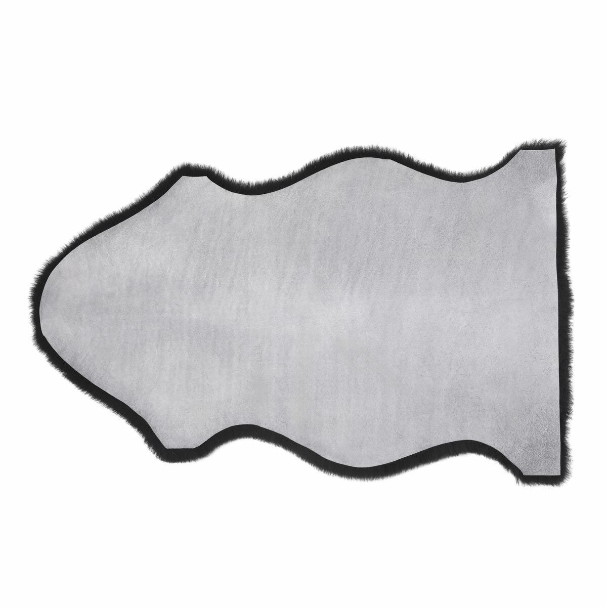 Back of black lambskin-style rug with non-skid backing