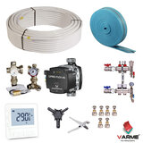 Varme Water Underfloor Heating System with Thermostat in 12 Size Options