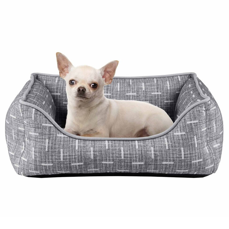 Kirkland Signature 21" x 25" Wide Walled Cuddler Pet Bed in Grey Pattern
