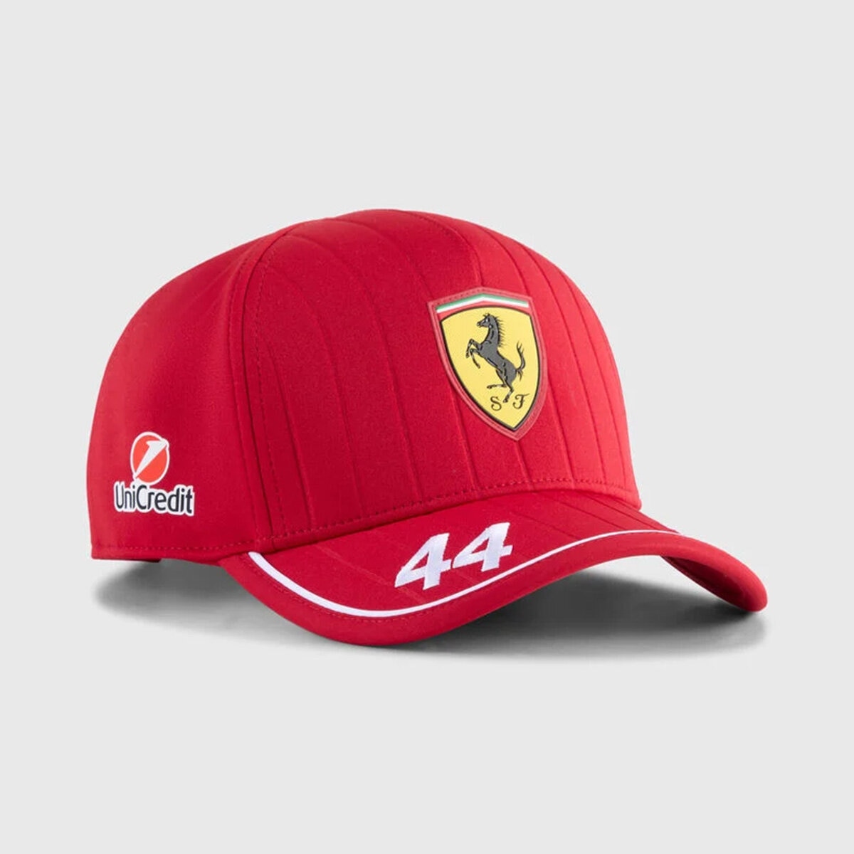Scuderia Ferrari F1 Team Unisex Driver Lewis Hamilton White Baseball Cap 2025, One Size in Red