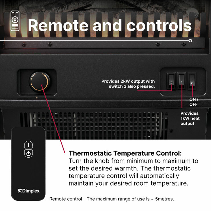 Dimplex Springborne Optiflame Electric Freestanding Stove, 2kW