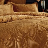 Paoletti Palmeria Velvet Gold Duvet Cover Set in 3 Sizes
