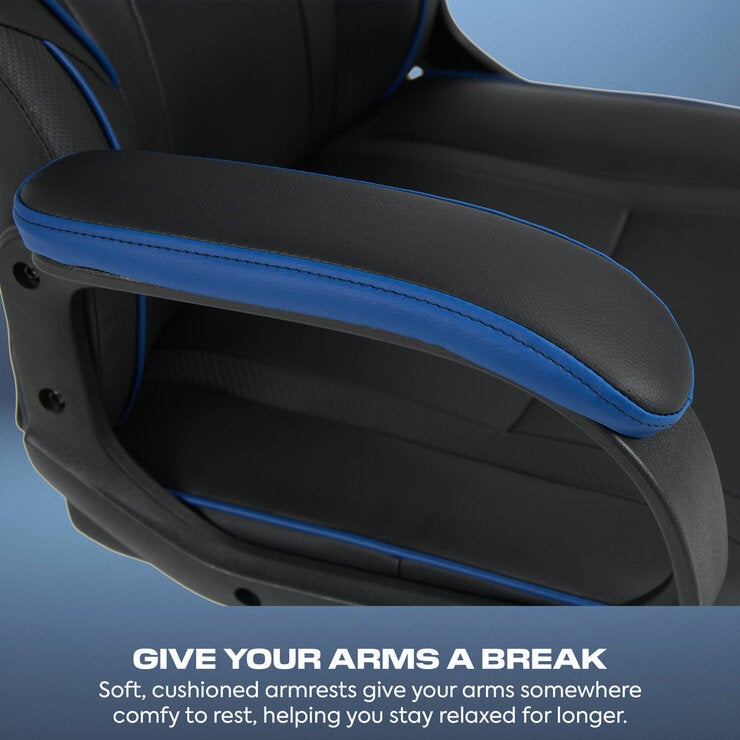 X Rocker Mythos Mid-Back Gaming Chair, Black/Blue