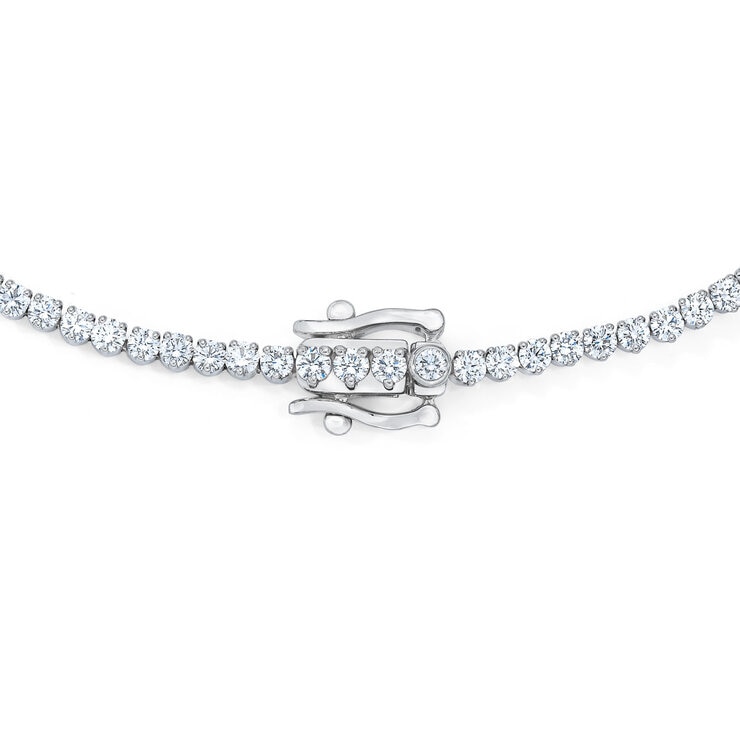 10ctw Diamond Tennis Necklace, 14ct White Gold 10ctw Diamond Tennis Necklace, 14ct White Gold