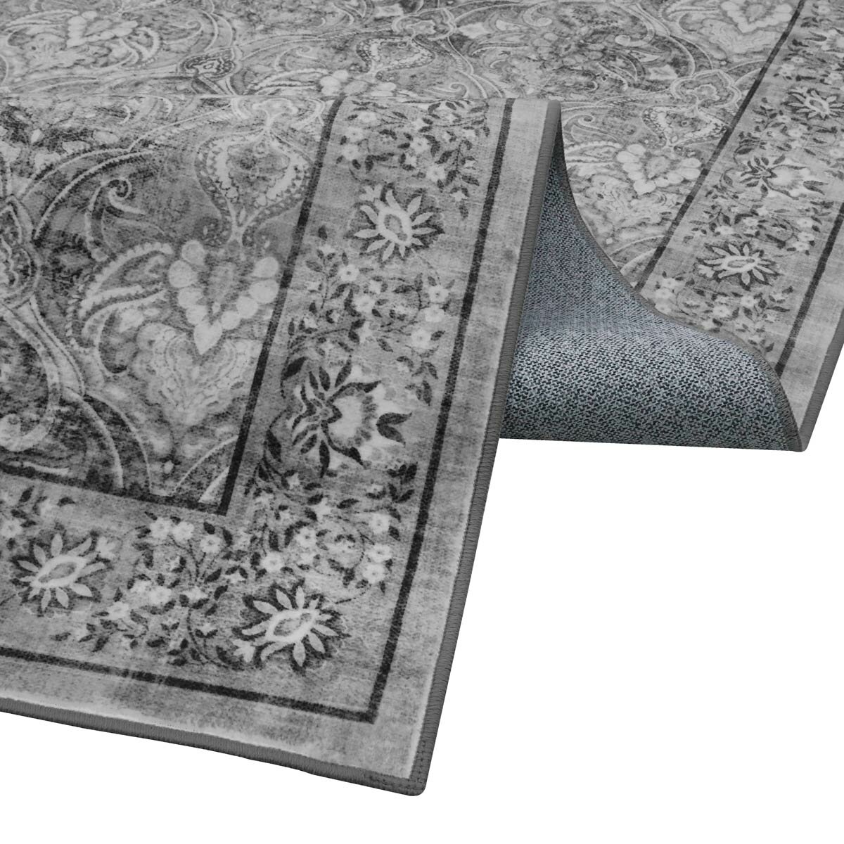 Wyatt & Ash Washable Area Rug in Grey, 183 x 274cm