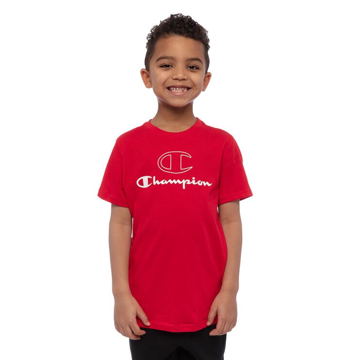 Champion Boy's 2 Pack Short Sleeve T-shirt in Black/Scarlet Champion Boy's 2 Pack Short Sleeve T-shirt in Black/Scarlet