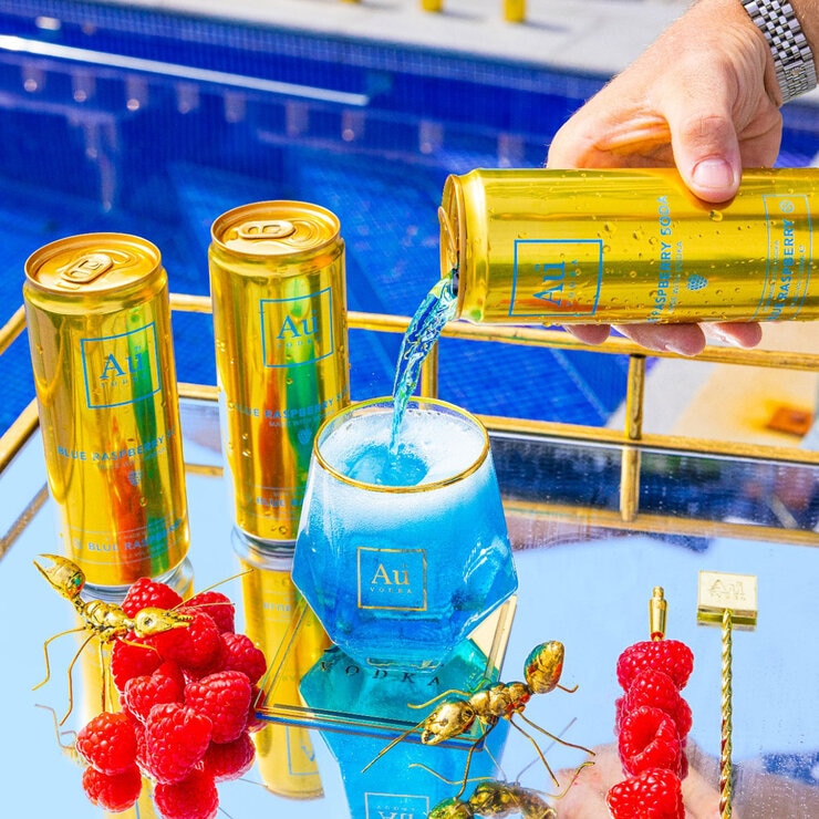 Ready To Drink Can being poured into a glass