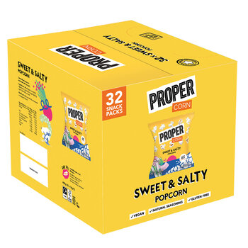 Proper Corn Popcorn Sweet & Salty Mixed Case, 32 x 14g