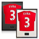Patrice Evra Signed Framed Manchester United Football Shirt in 2 Options: White or Black Mount