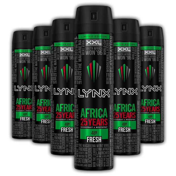 Lynx Deodorant & Bodyspray Africa, 6 x 250ml Costco UK