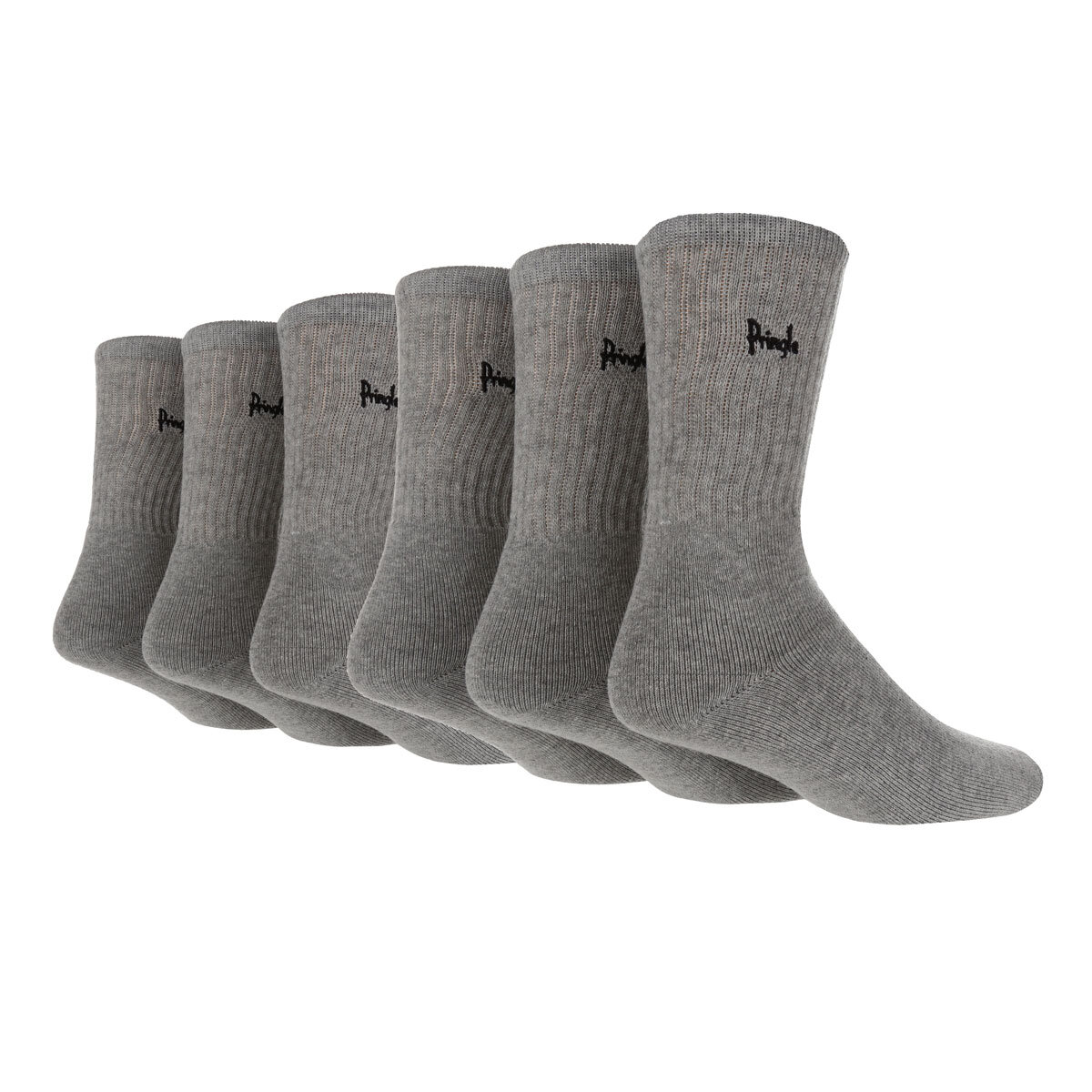Pringle Men's 2 x 3 Pack Cushioned Sports Socks in Grey, Size 7-11