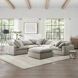 Aiden & Ivy Sereen Beige Fabric 6 Piece Modular Sofa