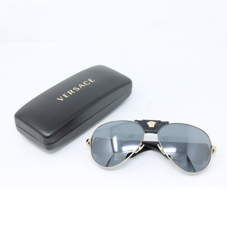Versace Gold Metal Sunglasses with Grey Lenses, VE2150Q 12526G | Costco UK