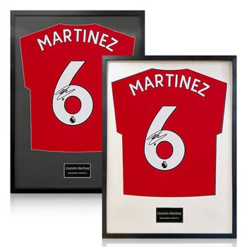 Lisandro Martinez Signed Framed Manchester United Shirt Football Shirt in 2 Options: White or Black Mount