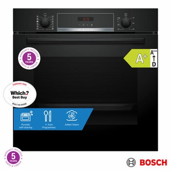 Bosch Series 4 HQA574BB3B Built In Single Oven, A+ Rated in Black