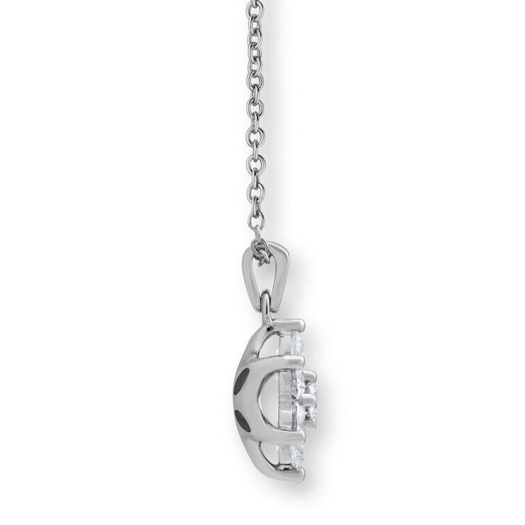 1.00ctw Round Brilliant Cut Diamond Daisy Pendant, 18ct White Gold