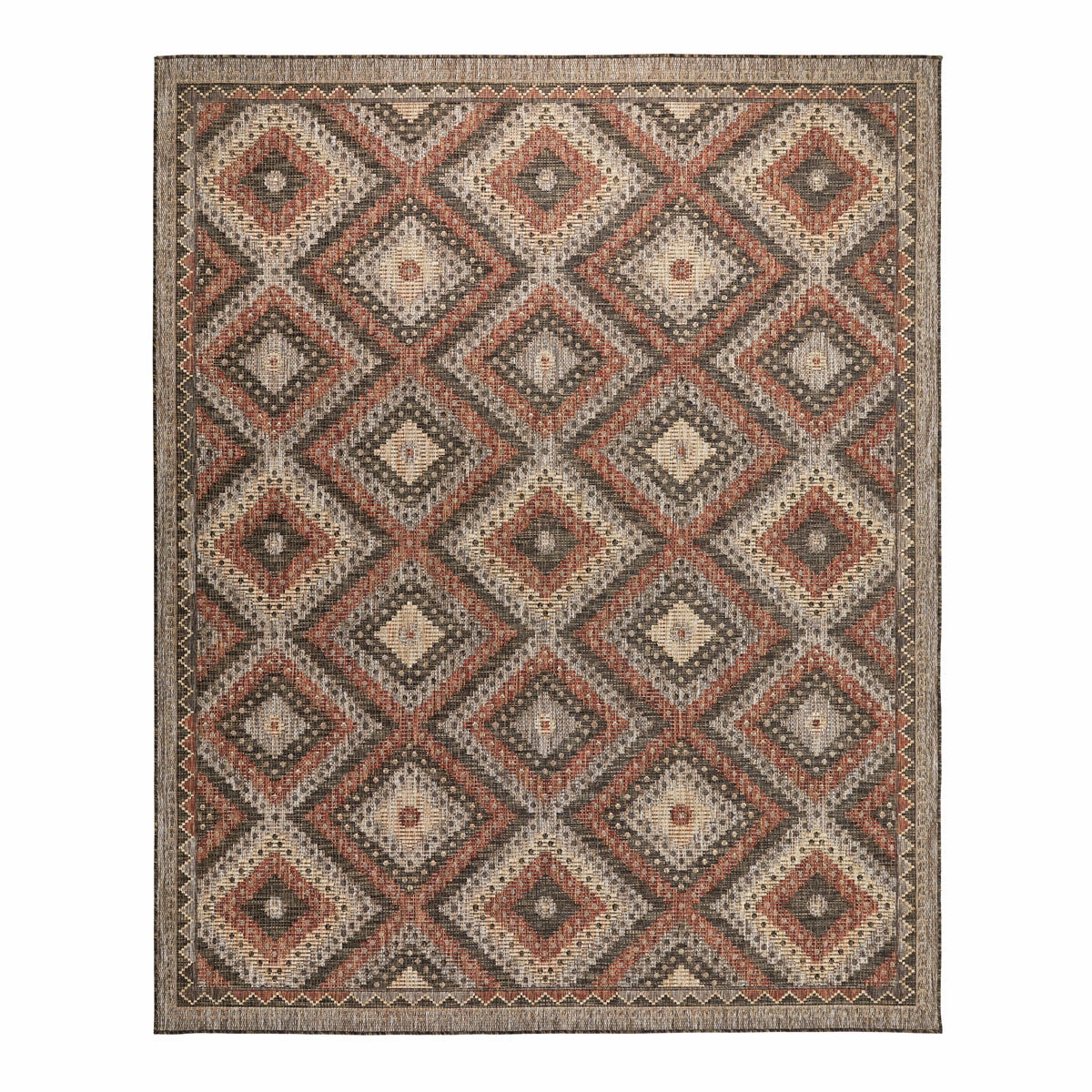 Concept Looms Sumac Brown Rust Indoor Outdoor Rug, in 3 Sizes