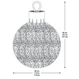 15.7 Inches (1.3ft) Glass Oversized Ornament with 60 LED Lights in Gold