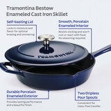 Tramontina Enamel Cast Iron Saute Pan with Lid, 30cm / 3.25L in 2 Colours Tramontina Enamel Cast Iron Saute Pan with Lid, 30cm / 3.25L in 2 Colours