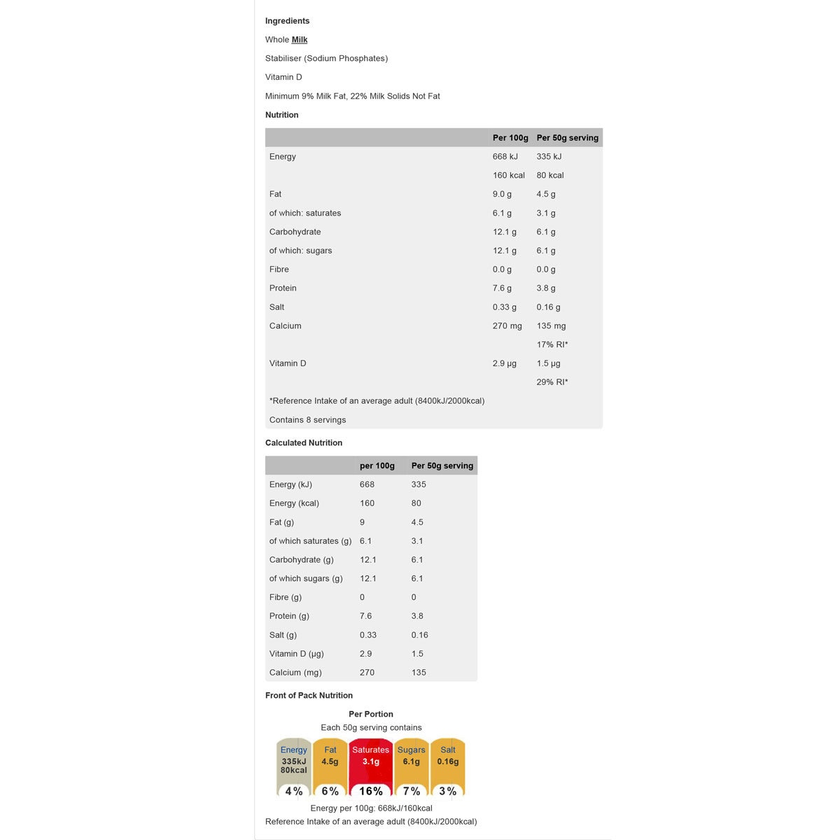 Nestle Carnation Milk Ingredients