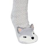 Jane & Bleecker Ladie's Critter Sock 2 Pack in Cat and Wolf