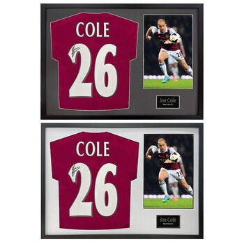 Joe Cole Signed Framed West Ham Football Shirt including 1 Photo in 2 Options: White or Black