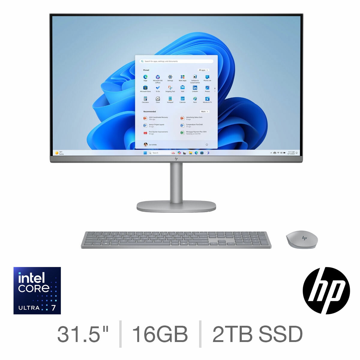 HP OmniStudio, Intel Core i7 Ultra, 16GB, 2TB SSD, 31,5 Inch All in One Desktop PC, 32-c0009na