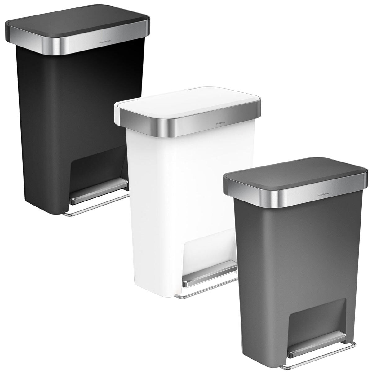 simplehuman 45 Litre Pedal Bin with Liner Pocket in 3 Colours Costco UK
