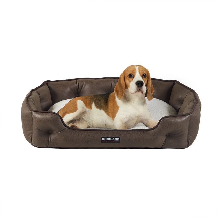 Kirkland Signature Tufted Cuddler Pet Bed 30" x 22" (76cm x 56cm) in Faux Leather Kirkland Signature Tufted Cuddler Pet Bed 30" x 22" (76cm x 56cm) in Faux Leather
