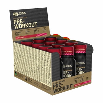 Optimum Nutrition Gold Standard, Pre-workout shots Mixed Berries, 2 x 12 x 60ml