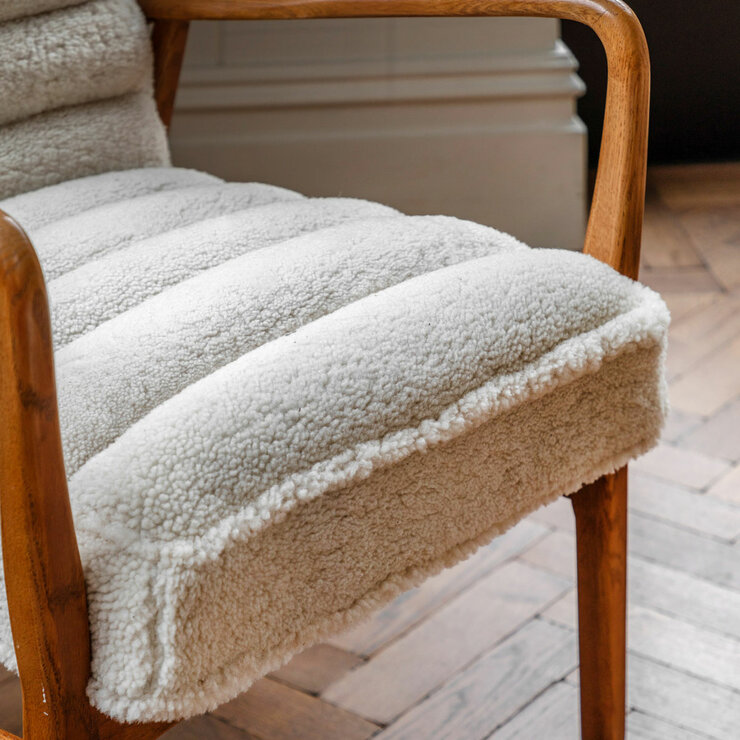 Gallery Datsun Sheepskin Fabric Armchair