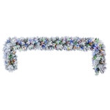 9ft (2.7m) Pre-lit Flocked Glitter Christmas Garland with 150 Colour changing LED Lights