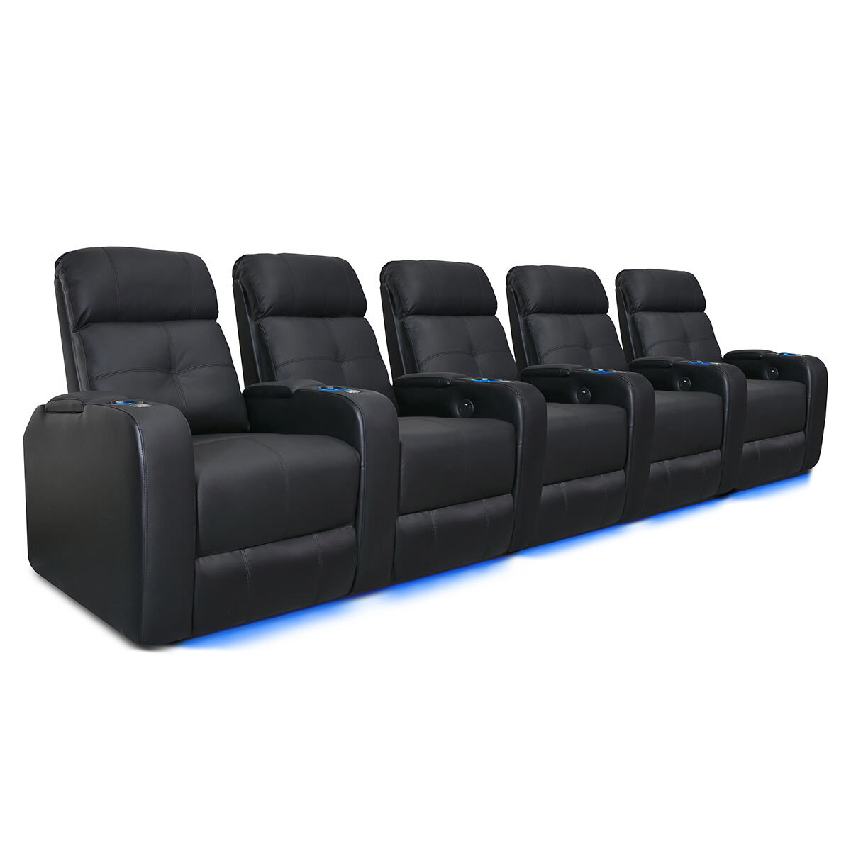 Valencia Home Theatre Seating Verona Row of 5 Chairs, Black