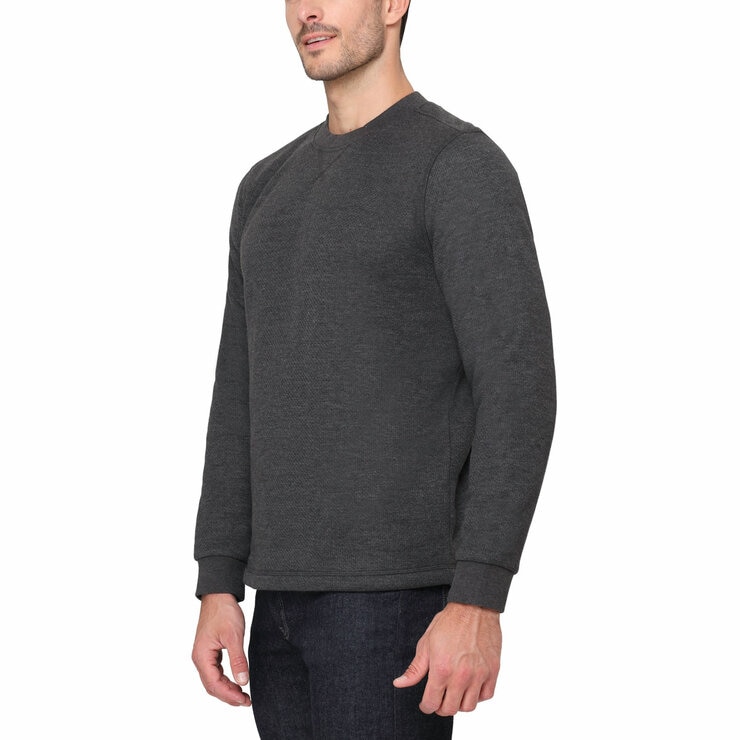 BC Clothing Men's Waffle Crew Sweater in Charcoal BC Clothing Men's Waffle Crew Sweater in Charcoal