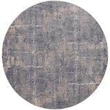 Rustic Textures Faded Blue Circle Rug