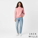 Jack Wills Ladies 1/4 Zip Sweatshirt in Pink Jack Wills Ladies 1/4 Zip Sweatshirt in Pink