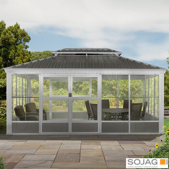 Sojag Kuramo 10ft x 17ft (3 x 5.2m) Aluminium Frame Solarium with Galvanised Steel Roof + Insect Netting 