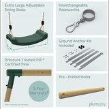 An image showing the different features of the Plum Ultimate 4 Premium Wood Swing An image showing the different features of the Plum Ultimate 4 Premium Wood Swing