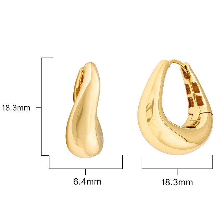 14ct Yellow Gold Wave Hoop Earrings 14ct Yellow Gold Wave Hoop Earrings