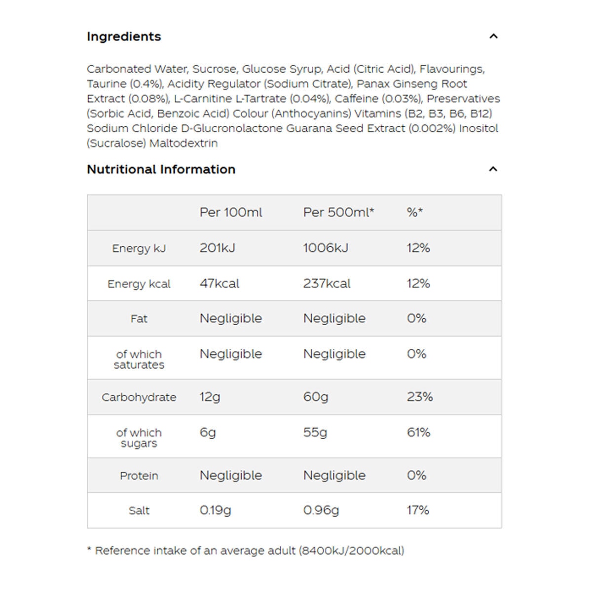 Nutritional Information