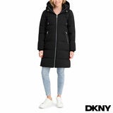 DKNY Women's Long Down Coat with Hood