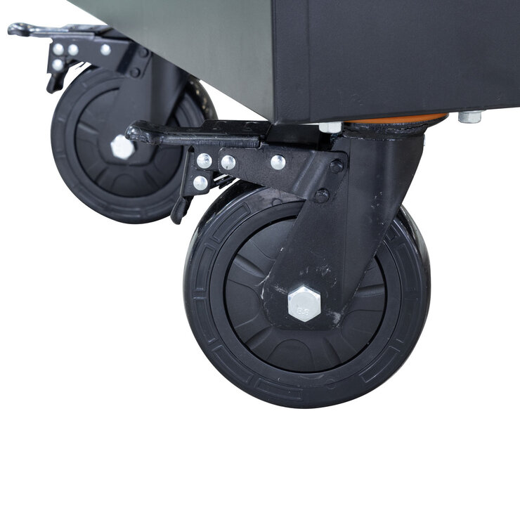 Close up of wheels HILKA 55" 8 DRWR TROLLEY TOOL TROLLEY PCC55