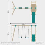 A graphic showing the dimensions of the swingset A graphic showing the dimensions of the swingset
