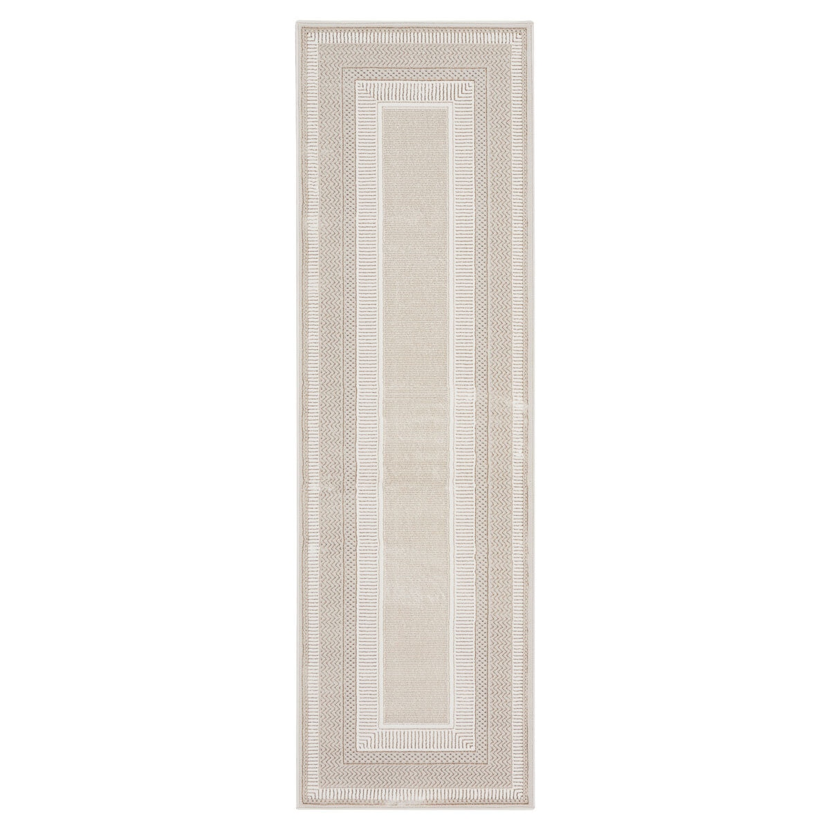Glitz Ivory Border Runner, 69 x 229 cm